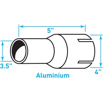 Truck Exhaust Expanded Adaptor, ​Aluminized Steel - 3.5" / 4" Inside Diameter